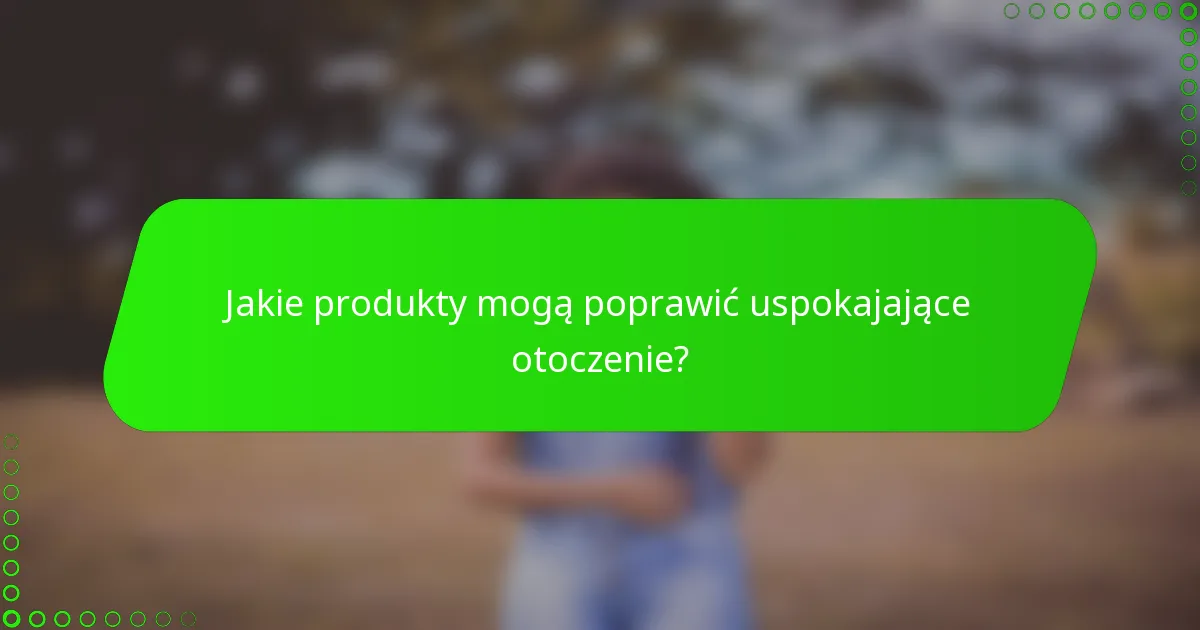 Jakie produkty mogą poprawić uspokajające otoczenie?